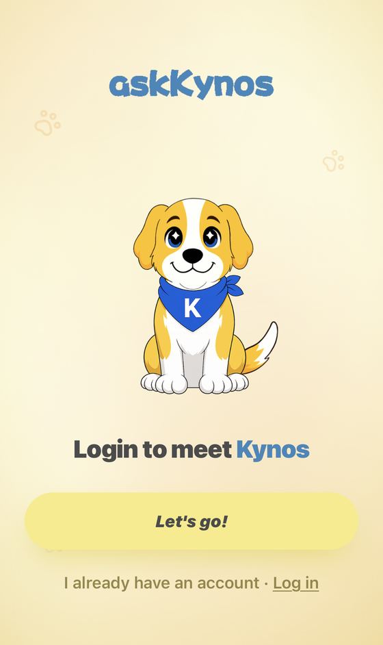 askKynos app screen with Kynos waiting to meet you