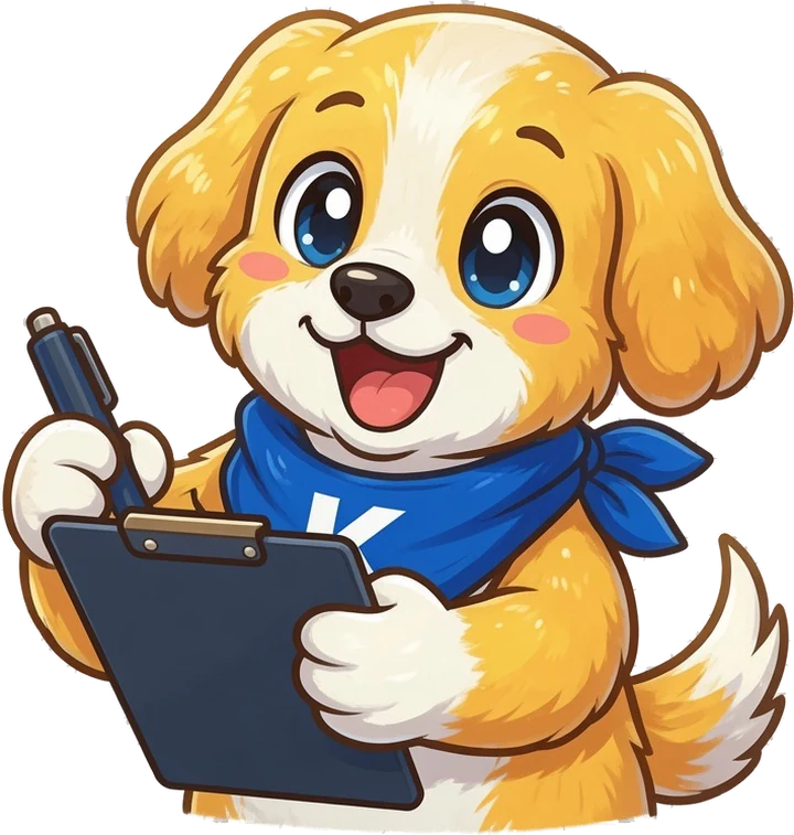 Kynos with a clipboard, ready to verify an experienced sitter